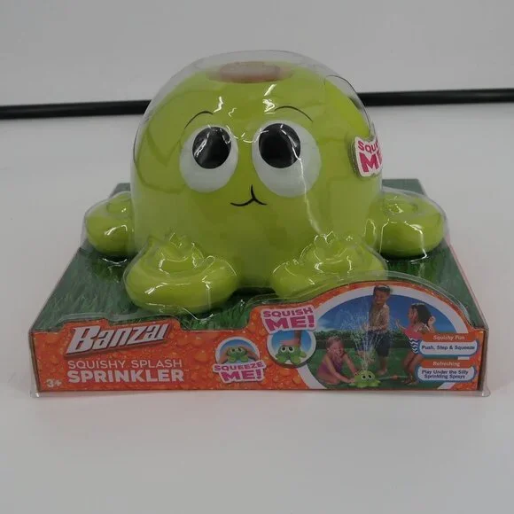 Banzai Squish Splash Octopus Sprinkler - Yellow/Green - Picture 1 of 5